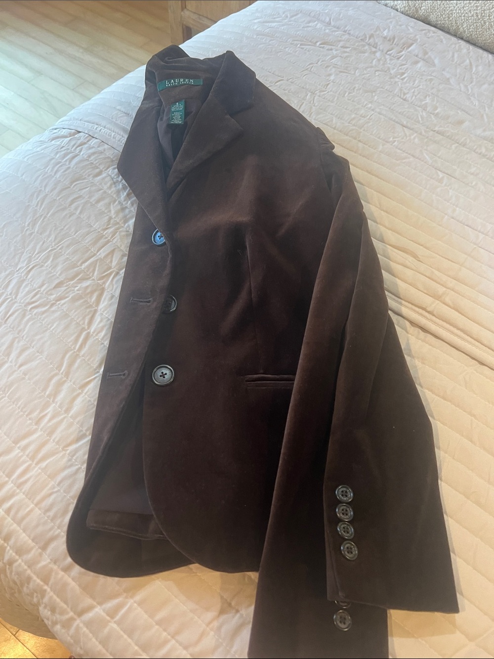 Lauren Ralph Lauren Dark Brown Velvet Blazer Jacket